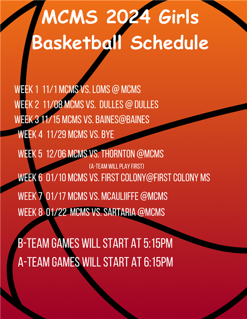  Girls Basketball Schedule